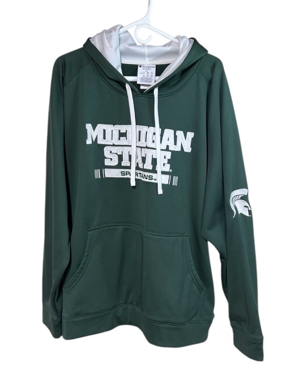 Michigan State University Spartans Green Performance Hoodie by Champion Mens 2XL